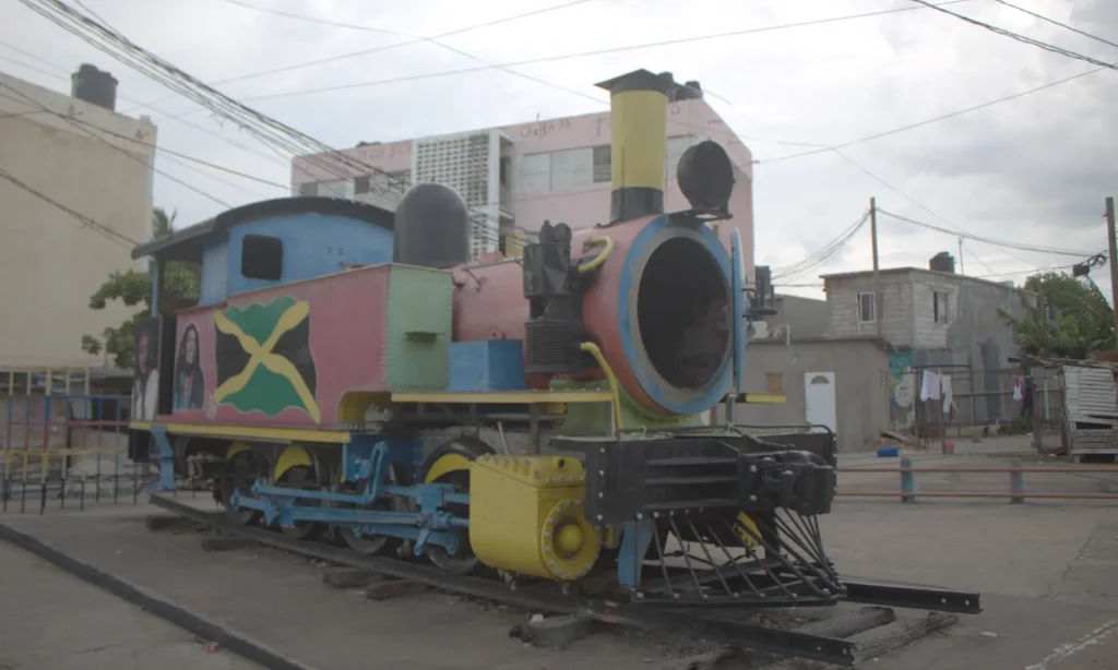 Colorful train in Trench Town, Jamaica, near the site of the Chuchu Benz Foundation’s first Give Back.